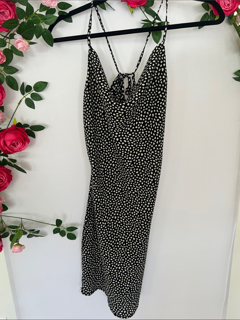 J.O.A. Black and White Polka Dot Mini Slip Dress Size Small
